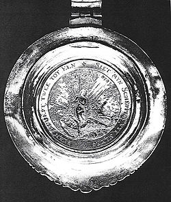 Medallion given to Sarah Rapelje on occasion of her marriage to Hans Hansen Bergen, 1639. 